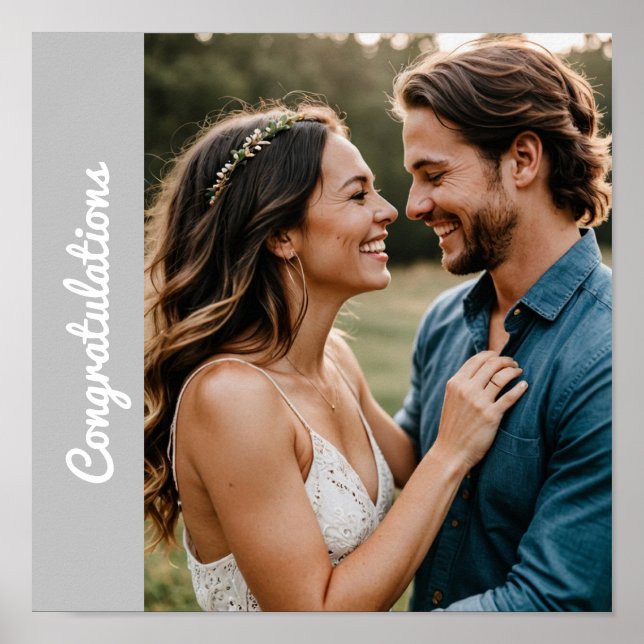 Text und Foto, persönliche Verlobung Poster (Vorne)