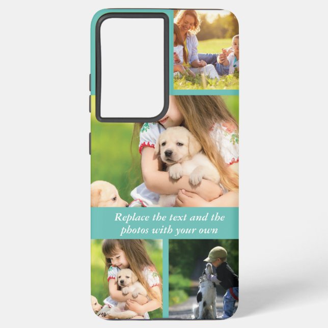 Text und Fotos durch eigene Samsung Galaxy Hülle (Rückseite)