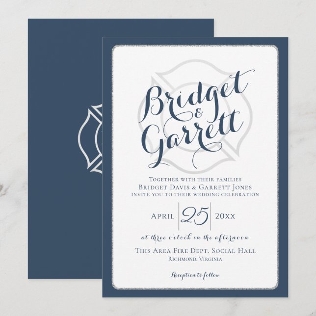 Text und Monogramm des Branddesigners Einladung (Vorne/Hinten)