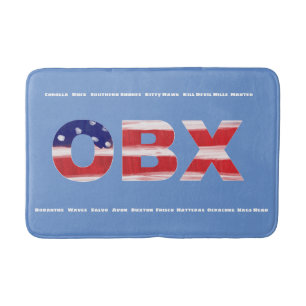 Text und Städte der OBX-Flagge Badematte