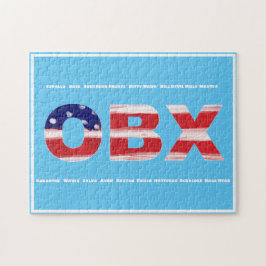 Text und Städte der OBX-Flagge Puzzle