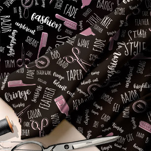 Text und Tools für Haarstylisten Pink11 ID749 Stoff