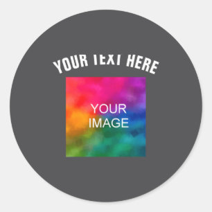 Text-Upload-Foto-Vorlage Jungen Kinder Modern Runder Aufkleber