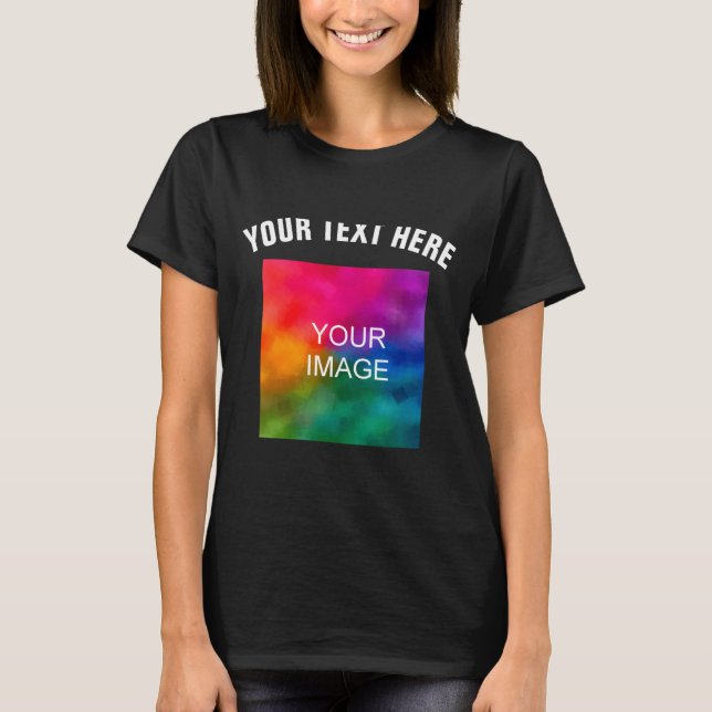 Text Upload Photo Template Boys Kids Modern _1  T-Shirt (Vorderseite)