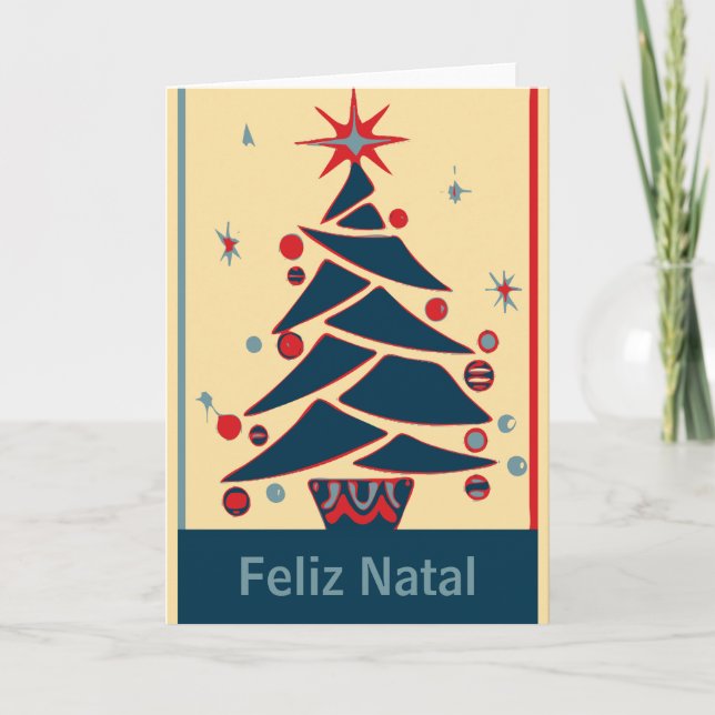 Text-Urlaubskarte hinzufügen, feliz Natal Feiertagskarte (Vorderseite)