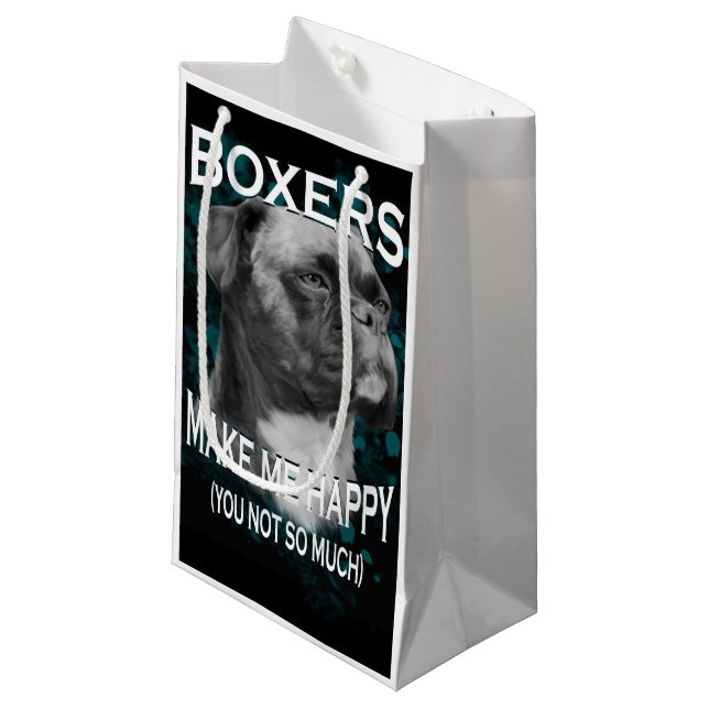 Text von Boxer Dog Animal Liebhaber Kleine Geschenktüte (Vorderseite Schrägansicht)