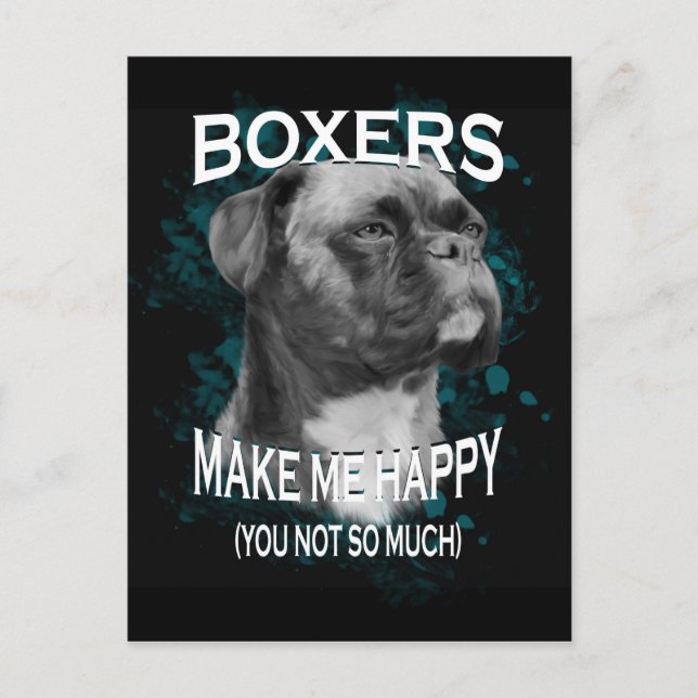 Text von Boxer Dog Animal Liebhaber Postkarte (Vorderseite)