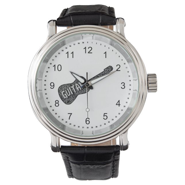 Text von Gitarren-Musiknoten Armbanduhr (Vorderseite)