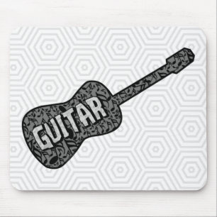 Text von Gitarren-Musiknoten Mousepad