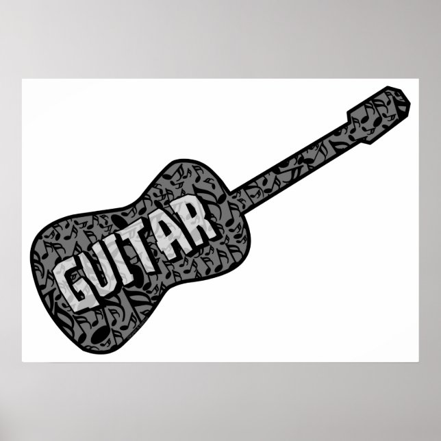 Text von Gitarren-Musiknoten Poster (Vorne)
