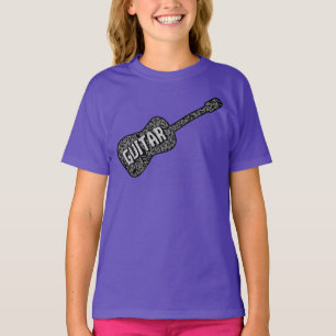 Text von Gitarren-Musiknoten T-Shirt