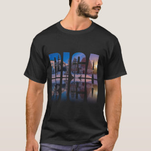 Text von Riga, Lettland T-Shirt