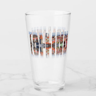 Text von Tallinn aus der Altstadt Glas
