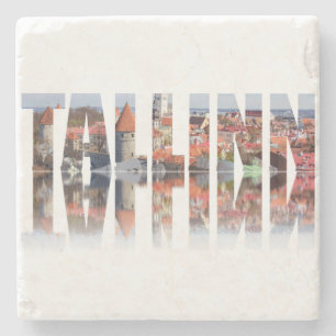 Text von Tallinn aus der Altstadt Steinuntersetzer