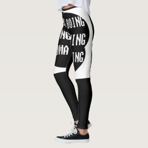 Text Wörter auf schwarz-weiß Design Spaß heiß Leggings