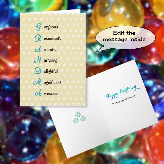 Text zur Geburtstagsbewertung von Oma Karte (Von Creator hochgeladen)