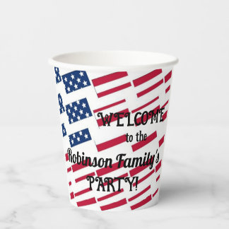 Text zur Kalligraphie der US-amerikanischen Flag T Pappbecher