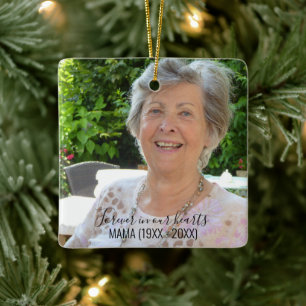 Text-Zwei-Foto-Einfache Erinnerung Keramikornament