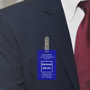 Textbasiert mit Mitarbeiterfoto Blaues Abzeichen Ausweis