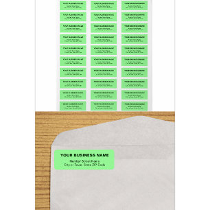 Textbasiertes hellgrünes Geschäftsrücksendeadresse