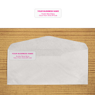 Textbasiertes rosa Geschäft-Rücksende-Adressetiket