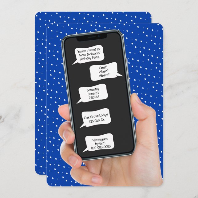 Textblasen für Geburtstagsparty Einladung (Vorne/Hinten)