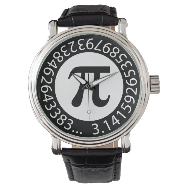 TEXTDESIGN Pi Nummer Mathematisches Symbol Armbanduhr (Vorderseite)