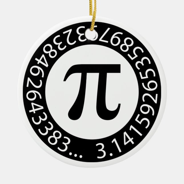 TEXTDESIGN Pi Nummer Mathematisches Symbol Keramik Ornament (Vorne)