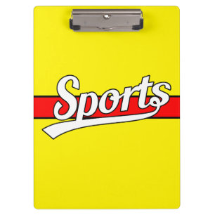 Textdesign: SPORT weiß + eigener Text & Ideen Klemmbrett