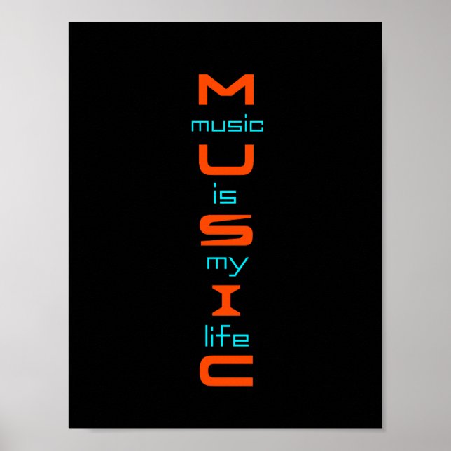 Textdesign über Musik Poster (Vorne)