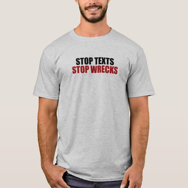 Texte stoppen Wracks T-Shirt (Vorderseite)