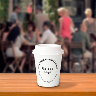 Texte zu "Round Pattern Business Brands" auf Weiß Pappbecher