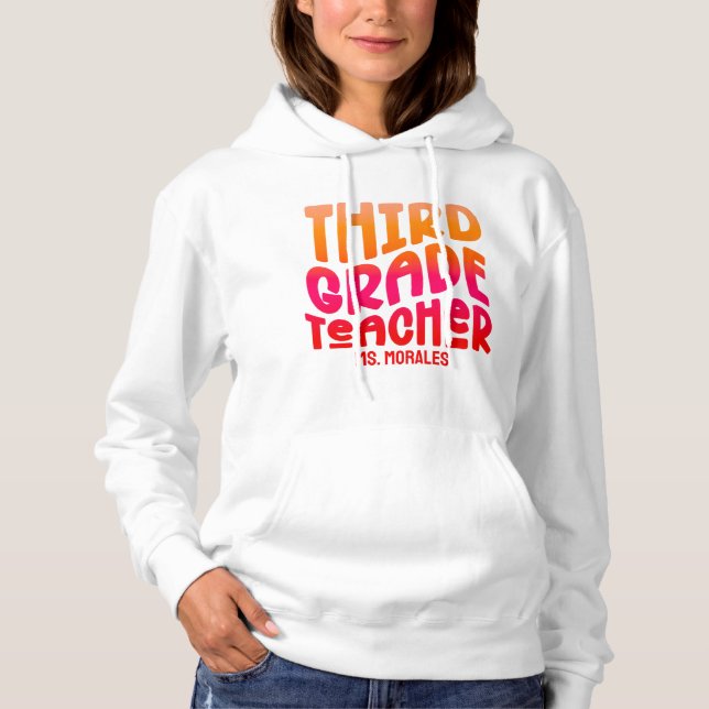 Texteditor Orange Red Ombre Hoodie (Vorderseite)