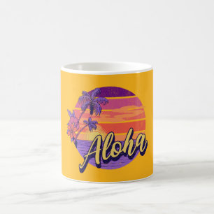 Textentwurf "Aloha" im Retro-Stil Kaffeetasse