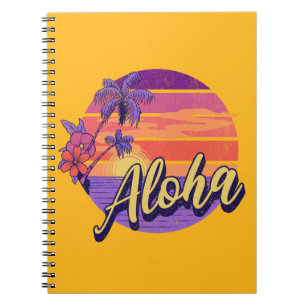 Textentwurf "Aloha" im Retro-Stil Notizblock