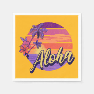 Textentwurf "Aloha" im Retro-Stil Serviette