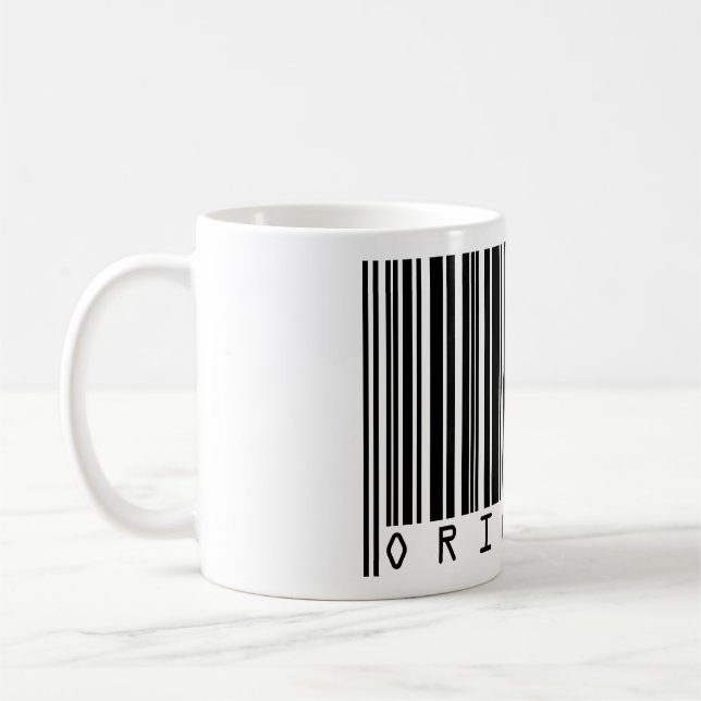 Textentwurf Strichcode ORIGINAL Kaffeetasse (Links)