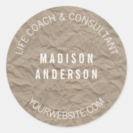 Textepapier | Minimalistisches, modernes, einfache Runder Aufkleber