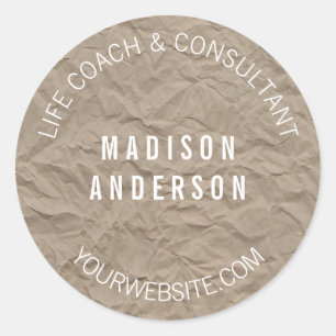 Textepapier   Minimalistisches, modernes, einfache Runder Aufkleber