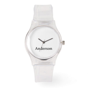 Textersetzendes Silikonarmband Klar Armbanduhr