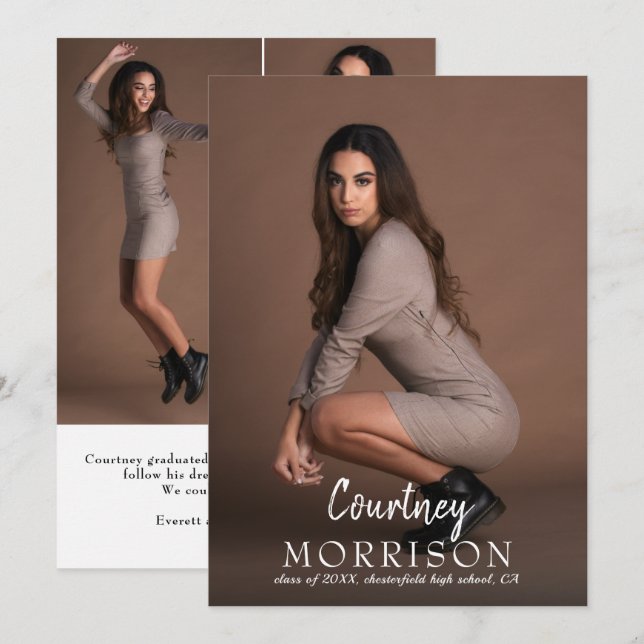 Texteüberlagerter Abschluss für Individuelle Name  Ankündigung (Vorne/Hinten)