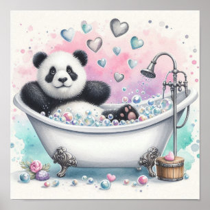 Textfeld Bath Panda Poster