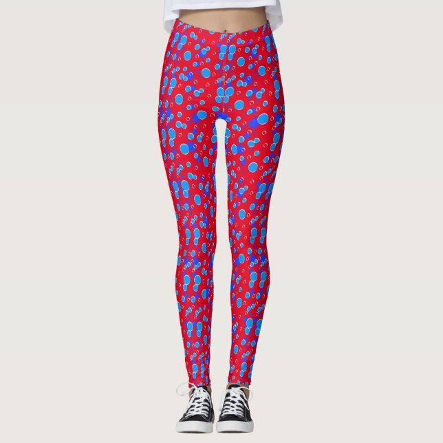 Textfeld C01.blue Red BG Leggings (Vorderseite)