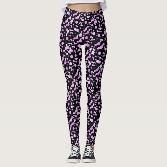 Textfeld C02 rosa Schwarzes BG Leggings (Vorderseite)