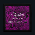 Textfeld "Elegant Lila Bridesmaid" Erinnerungskiste<br><div class="desc">Einfache,  moderne Kalligraphie,  elegant,  plum lila Bridesmaid Vorschlagskiste.</div>