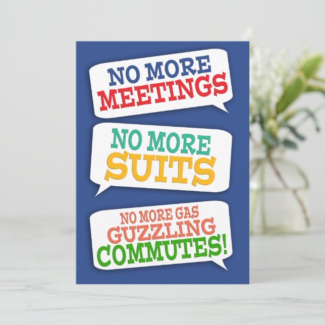 Textfeld Ruhestand-Party Einladung (Stehend Vorderseite)