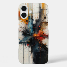 Textierte Abstrakte Kunst iPhone 16 Plus Hülle