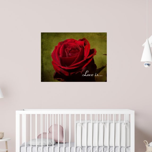 Textierte Rote Rose Poster drucken (Kinderzimmer 2)