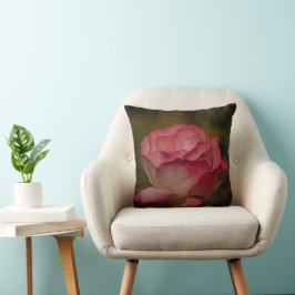 Textil Deep Pink Rose Kissen