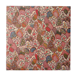 Textil--farbige Blumenelemente, Fliese